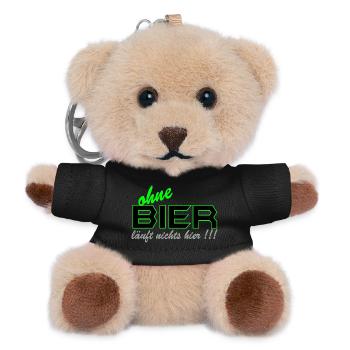 Bier - Läuft nichts hier - Teddy Schlüsselanhänger - Schwarz - Vorne