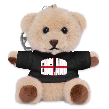 England Fussball Shirt, Englisches Fan Style - Teddy Schlüsselanhänger - Schwarz - Vorne