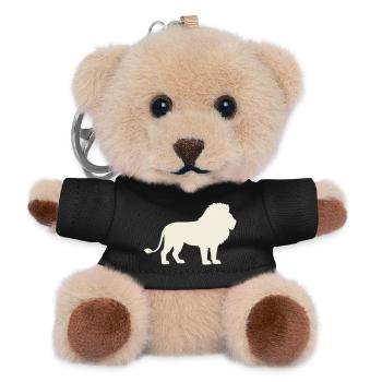 Silhouette de lion dans un ton crème - Porte-clés ourson - noir - Devant