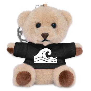 Wave Minimal Sea Beach Holiday Gift - Teddy Keyring - black - Front