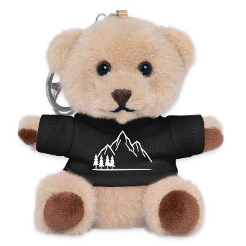 Mountain Hiking Mountaineering Gift - Teddy Keyring - black - Front
