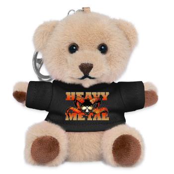 Heavy Metal Schädel mit Hörnern - Teddy Schlüsselanhänger - Schwarz - Vorne