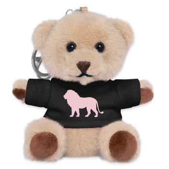 Pastell LöwenSilhouette - Teddy Schlüsselanhänger - Schwarz - Vorne