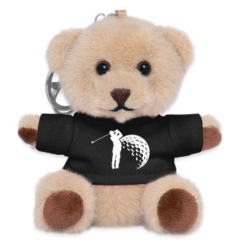 Golf Schwung Silhouette - Teddy Schlüsselanhänger - Schwarz - Vorne