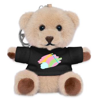 Pastel Abstract Design - Teddy Keyring - black - Front