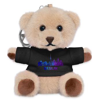 Berliner Skyline Skizze  - Teddy Schlüsselanhänger - Schwarz - Vorne
