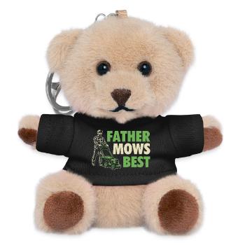 Father Mows Best – Rasenmähen Vatertag - Teddy Schlüsselanhänger - Schwarz - Vorne