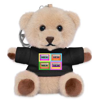 Kassette Pop-Art Tape - Teddy Schlüsselanhänger - Schwarz - Vorne