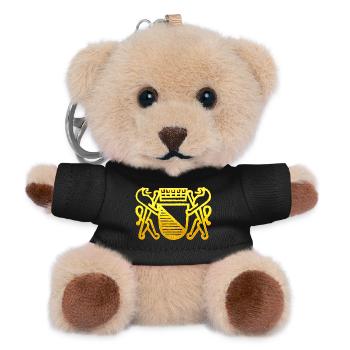 Zürich Wappen - Zürich Flagge für Zürcher - Teddy Schlüsselanhänger - Schwarz - Vorne