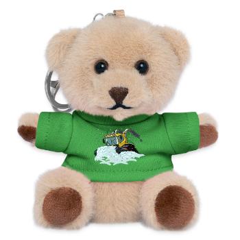 yellow snow shovel - Teddy Keyring - green - Front