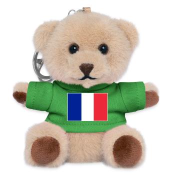 France flag - Teddy Keyring - green - Front