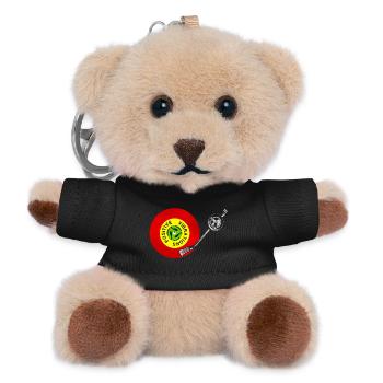Positive Vibrations Rot Gold Grün Schallplatte - Teddy Schlüsselanhänger - Schwarz - Vorne