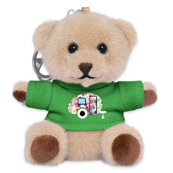 Wohnwagen Caravan Camping Kleckse Outdoor bunt - Teddy Schlüsselanhänger - Grün - Vorne