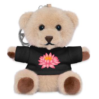 Yoga lotus flower - Teddy Keyring - black - Front