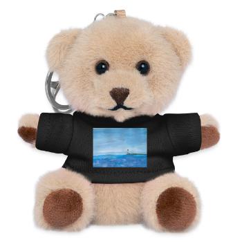 Meer Küste Leuchtturm Malerei - Teddy Schlüsselanhänger - Schwarz - Vorne