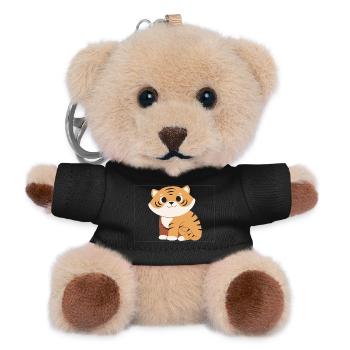 Kuscheltiger Cartoon Streifenmuster - Teddy Schlüsselanhänger - Schwarz - Vorne