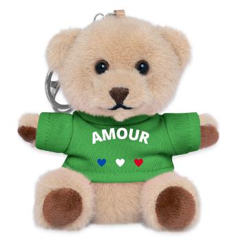 Liebe - Teddy Schlüsselanhänger - Grün - Vorne