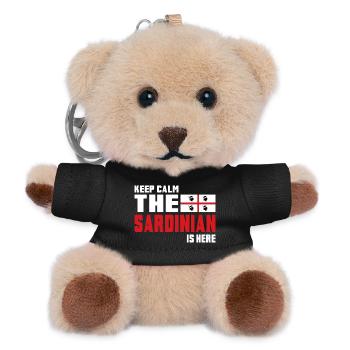 Keep Calm Sardinia flag design - Teddy Keyring - black - Front