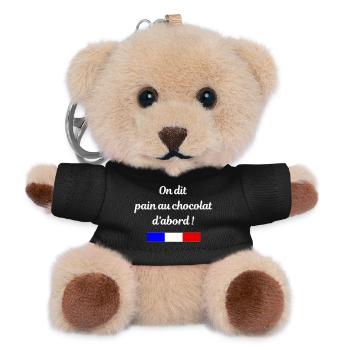 On dit pain au chocolat d'abord - Porte-clés ourson - noir - Devant
