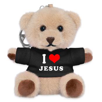 Ich liebe Jesus - Teddy Schlüsselanhänger - Schwarz - Vorne