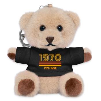 1970, vintage, year of birth - Teddy Keyring - black - Front