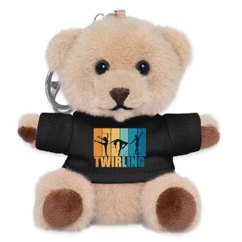 Baton Twirling Sport Vintage Cadeau - Porte-clés ourson - noir - Devant