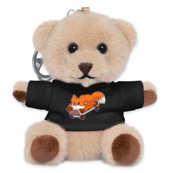 Fuchs Skater Skateboard - Teddy Keyring - black - Front