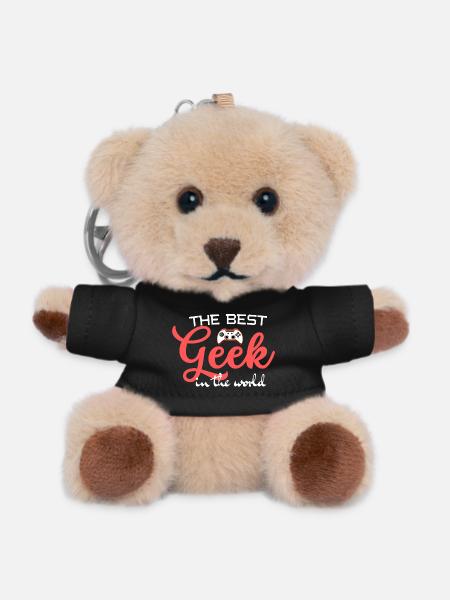 Best Geek in the World - Teddy Keyring - black