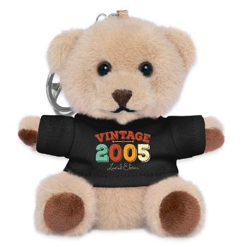 Jahrgang 2005 Limited Edition Geburtstagsgeschenk - Teddy Schlüsselanhänger - Schwarz - Vorne