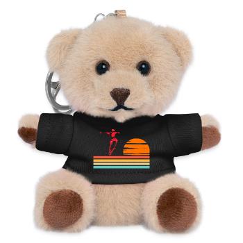 Skateboarding Cool Skater Boy Sunset - Teddy Keyring - black - Front
