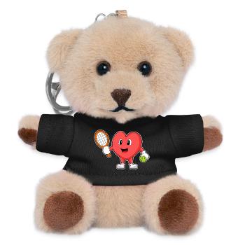 Heart Tennis Tennis Racket - Teddy Keyring - black - Front