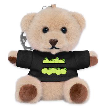 Äpfelfahne mit grünem Apfel - Teddy Schlüsselanhänger - Schwarz - Vorne