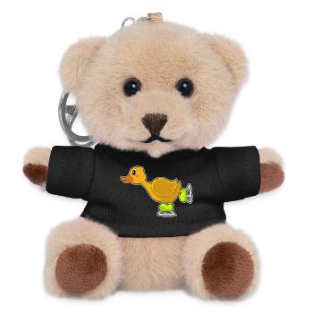 Duck Ice Skating Ice Skates Winter Sports - Teddy Keyring - black - Front