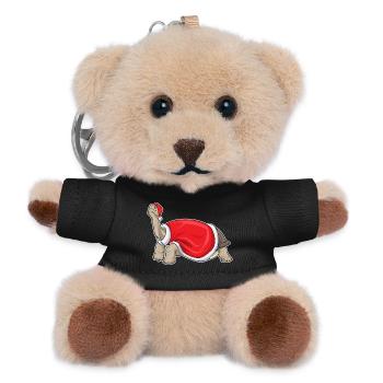 Turtle Christmas Santa Hat - Teddy Keyring - black - Front