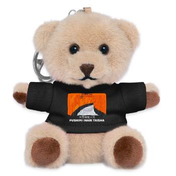 Japan, Kyoto, Fushimi Inari Taisha Torii Drawing - Teddy Keyring - black - Front