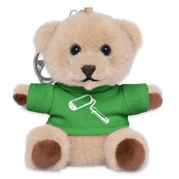 Paint Roller Drawing - Teddy Keyring - green - Front