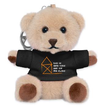 Haus Klaus Nikolaus Weihnachten lustiger Spruch - Teddy Schlüsselanhänger - Schwarz - Vorne