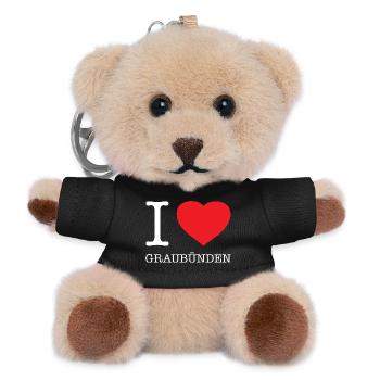 I LOVE GRAUBÜNDEN - Teddy Keyring - black - Front