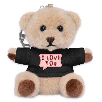 LIEBE. PAAR. ICH HABE GERADE GEHEIRATET. Junggesellinnenabschied. VALENTINSTAG. - Teddy Schlüsselanhänger - Schwarz - Vorne