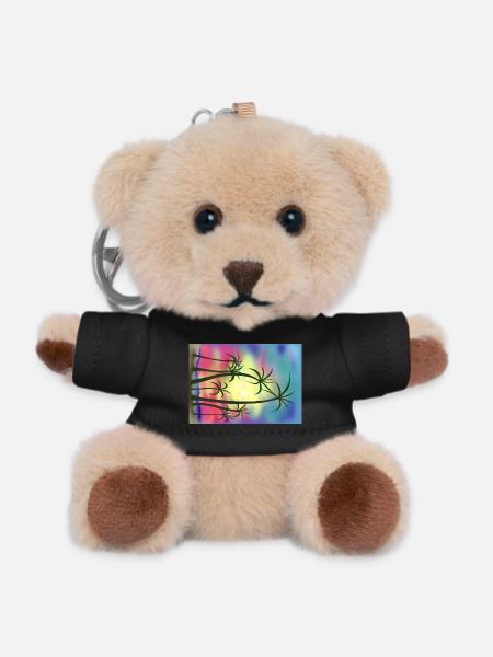 Palmen - Teddy Schlüsselanhänger - Schwarz
