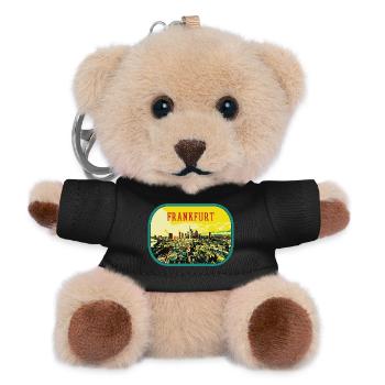 Colorful panoramic view of the city of Frankfurt - Teddy Keyring - black - Front
