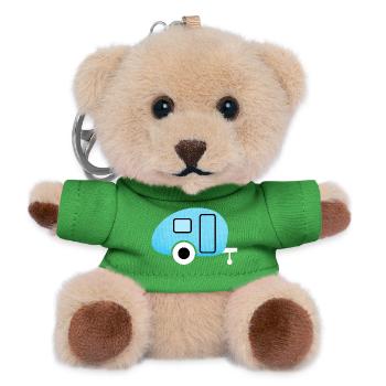 Caravan Wohnwagen Canvas Leinen Camping Camper - Teddy Schlüsselanhänger - Grün - Vorne