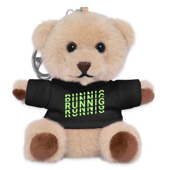 Laufen - Bewegung - Teddy Schlüsselanhänger - Schwarz - Vorne