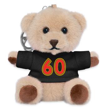 60. 60 YEARS. 60th ANNIVERSARY. 60TH BIRTHDAY. - Teddy Keyring - black - Front