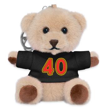 40. 40 ANS. 40e ANNIVERSAIRE. ANNIVERSAIRE 40 ANS. - Porte-clés ourson - noir - Devant