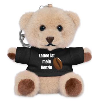Kaffee ist mein Benzin - Teddy Schlüsselanhänger - Schwarz - Vorne