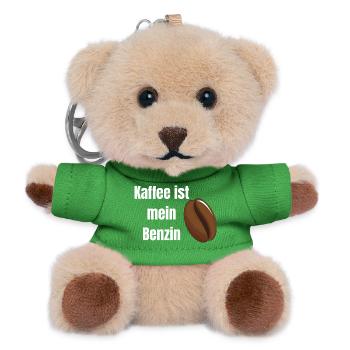 Kaffee ist mein Benzin - Teddy Schlüsselanhänger - Grün - Vorne