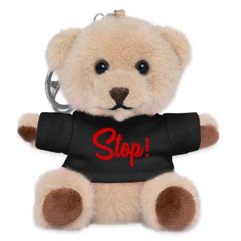 STOP. HUMOUR. MESSAGE. CITATION. PANNEAU. PAPA - Porte-clés ourson - noir - Devant