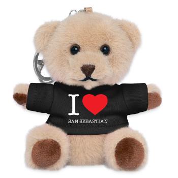 I LOVE SAN SEBASTIAN Spain Spanien - Teddy Schlüsselanhänger - Schwarz - Vorne