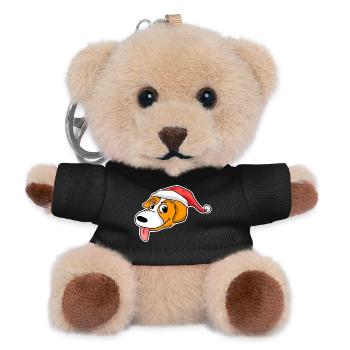Chapeau de tête de chien de Noël - Porte-clés ourson - noir - Devant